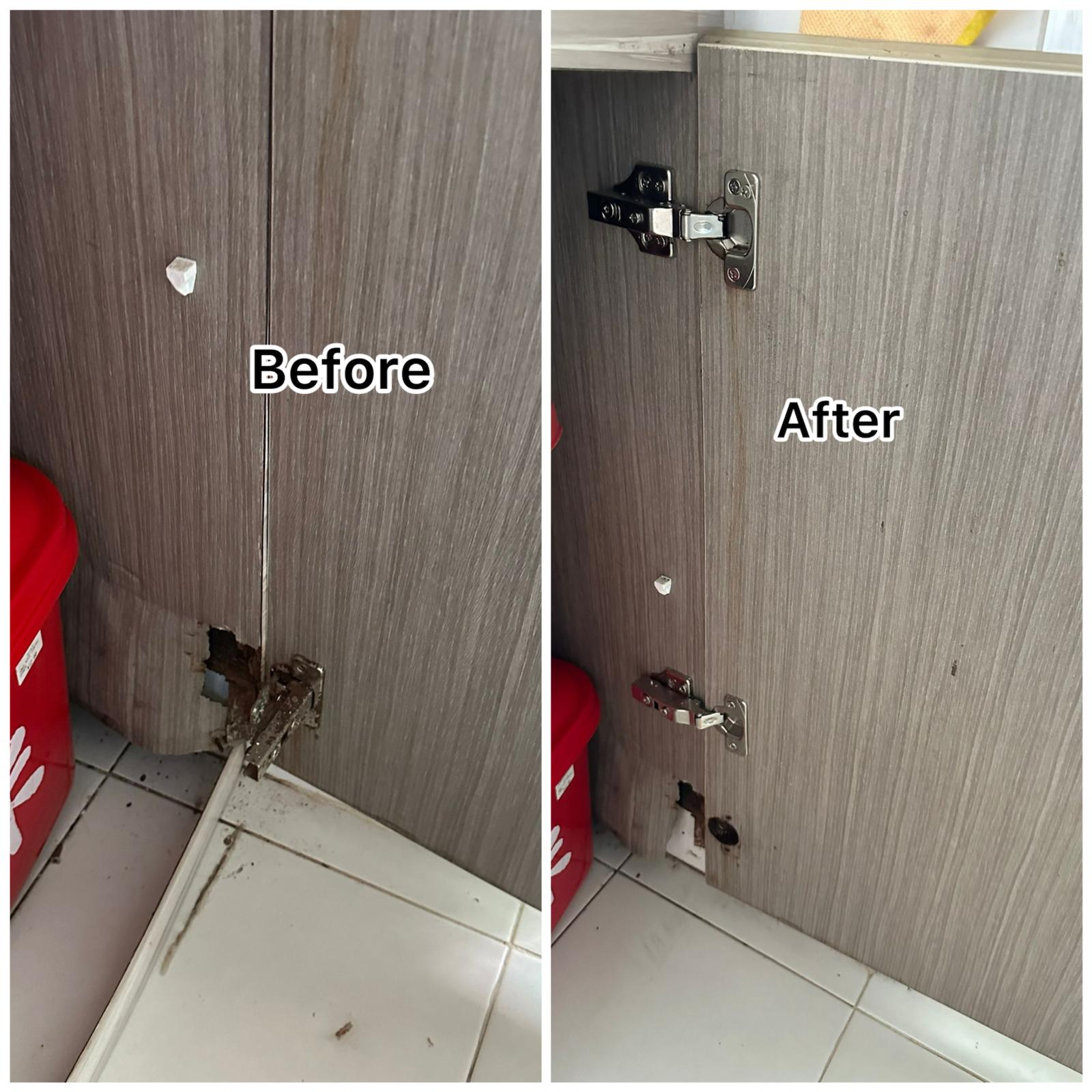 Kitchen Cabinet Door Hinge Repair Service in Singapore | Tasfia Engineering & Construction Pte Ltd